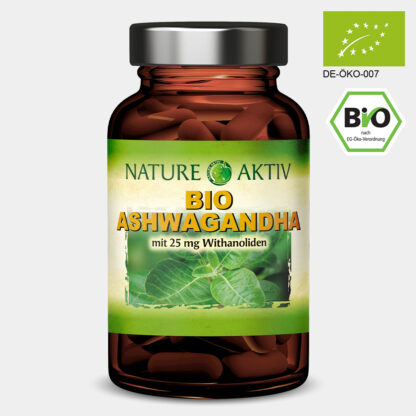 Nature Aktiv Bio Ashwagandha - 1 Glas mit 90 Kapseln
