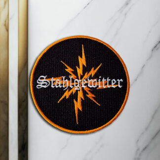 Stahlgewitter - Logo mit Blitzrad Aufnäher